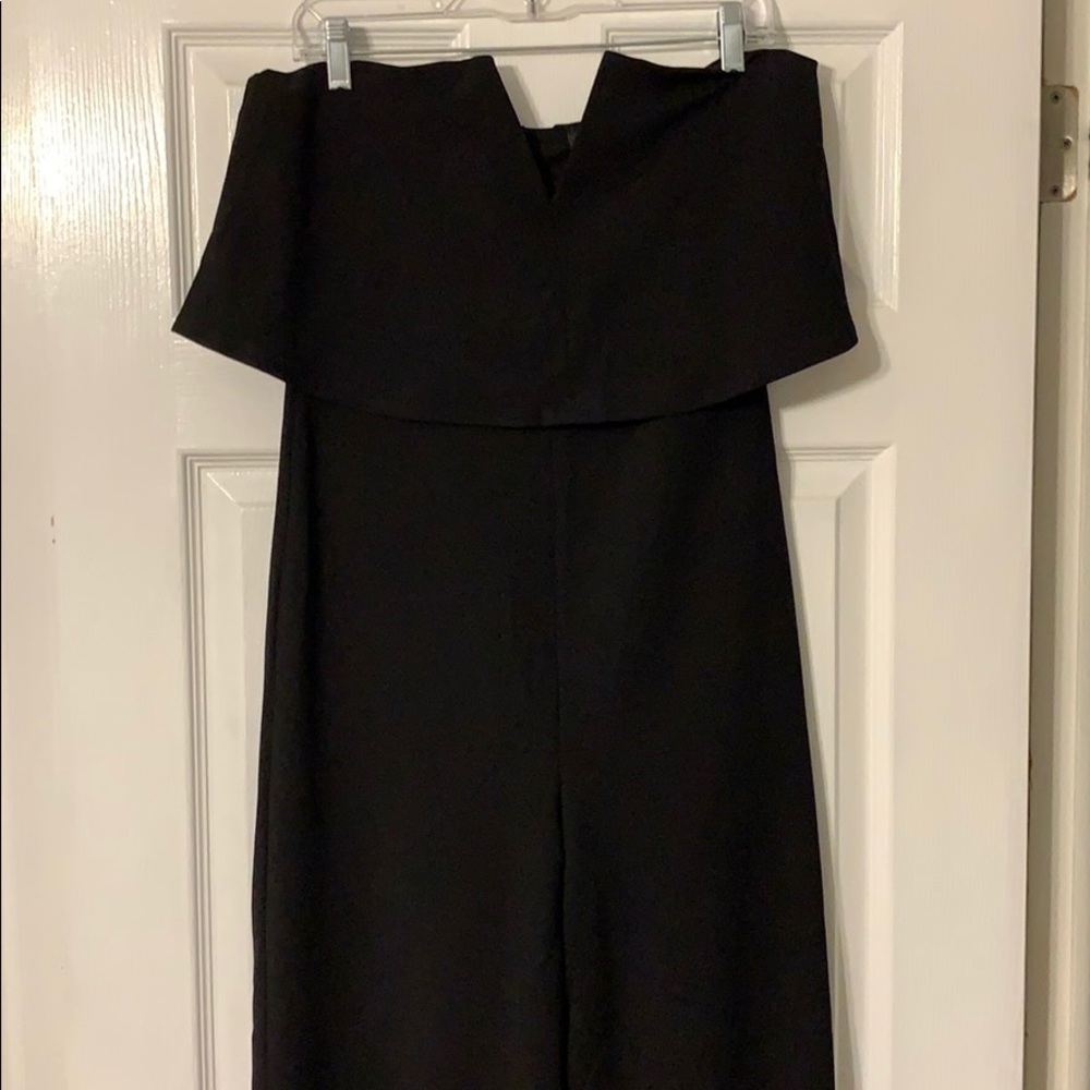 Black strapless jumpsuit